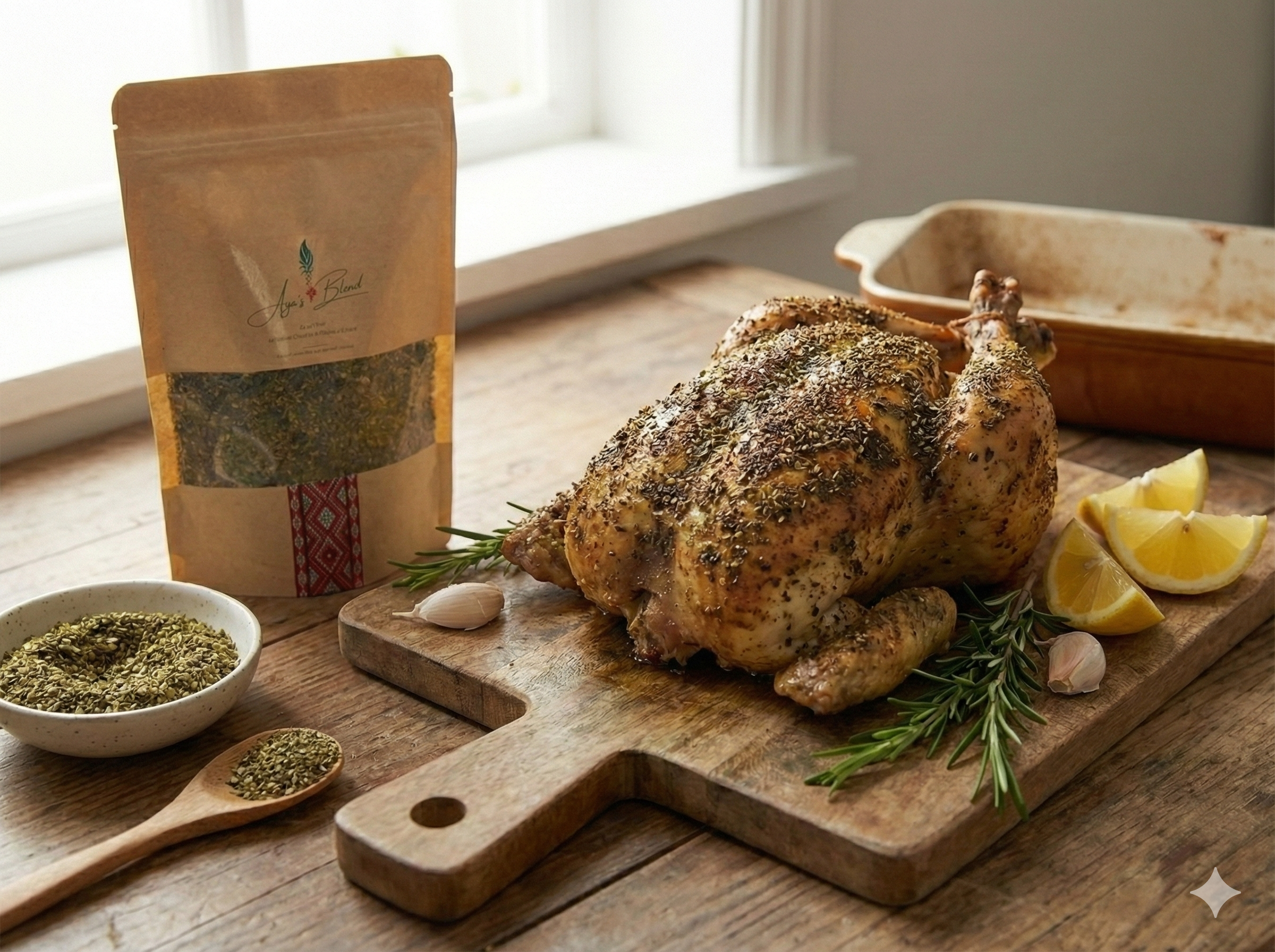 aya's blend za'atar on roasted chicken